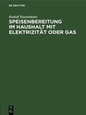 cover image of Speisenbereitung im Haushalt mit Elektrizität oder Gas